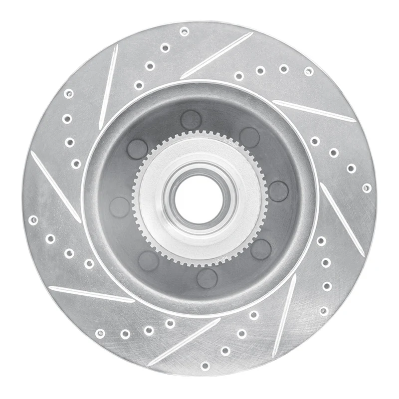 R1 05-07 Ford F-250 2WD (Super Duty) Front Right Drilled & Slotted Silver Brake Rotor - Image 4