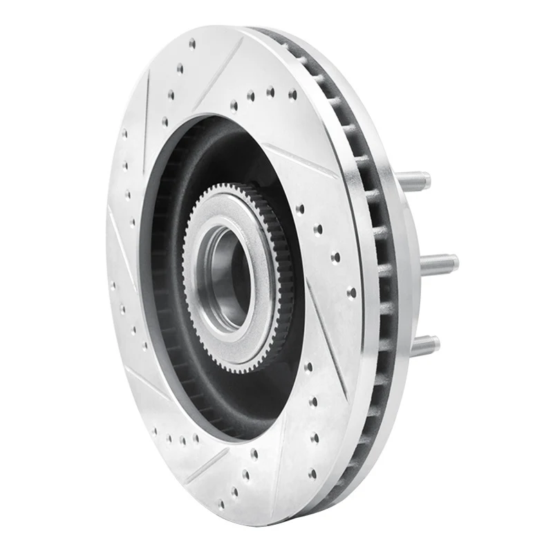 R1 05-07 Ford F-250 2WD (Super Duty) Front Right Drilled & Slotted Silver Brake Rotor - Image 5