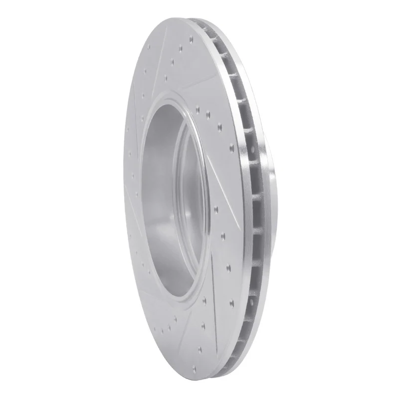 R1 05-08 BMW 750LI Rear Right Drilled & Slotted Silver Brake Rotor - Image 4