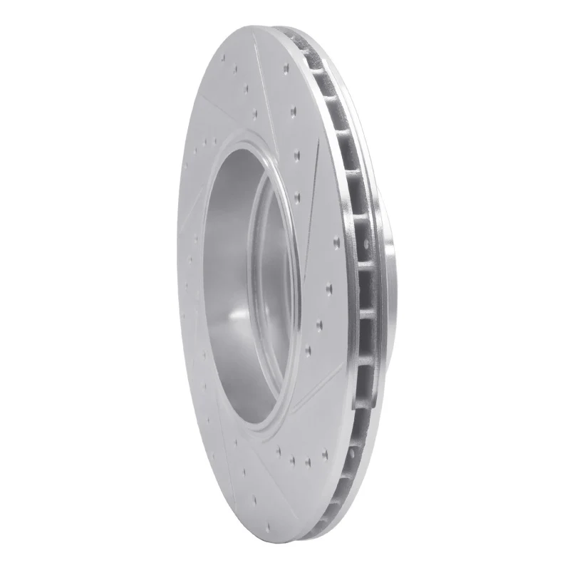 R1 05-08 BMW 760I Rear Left Drilled & Slotted Silver Brake Rotor - Image 2