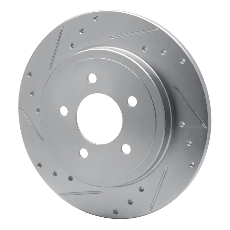 R1 05-08 Ford Escape Rear Left Drilled & Slotted Silver Brake Rotor - Image 5