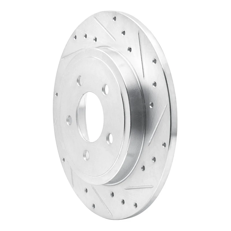 R1 05-08 Ford Escape Rear Right Drilled & Slotted Silver Brake Rotor - Image 2