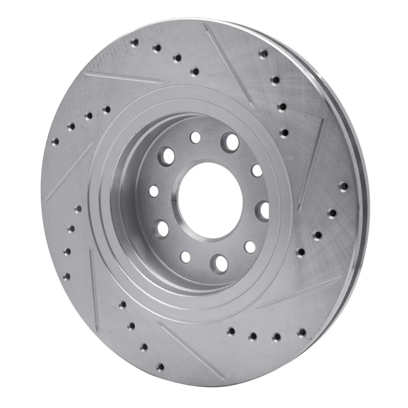 R1 05-09 Ford Five Hundred Front Left Drilled & Slotted Silver Brake Rotor - Image 3