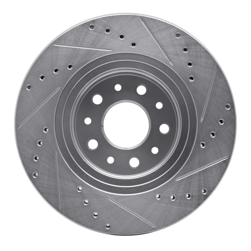 R1 05-09 Ford Five Hundred Front Left Drilled & Slotted Silver Brake Rotor - Image 5