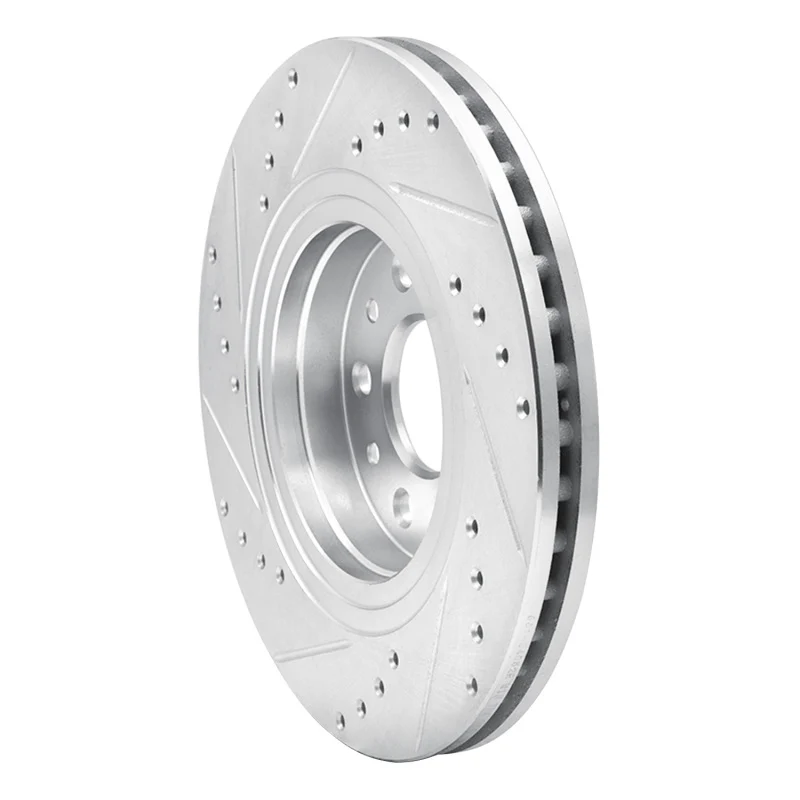 R1 05-09 Ford Five Hundred Front Right Drilled & Slotted Silver Brake Rotor - Image 2