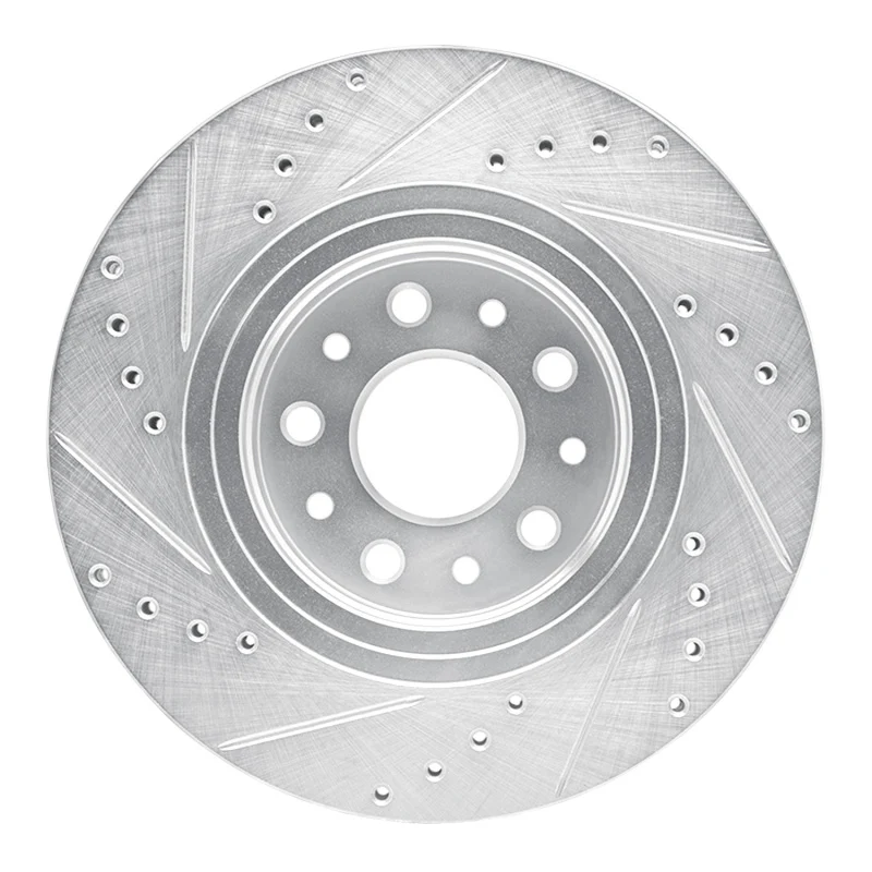 R1 05-09 Ford Five Hundred Front Right Drilled & Slotted Silver Brake Rotor - Image 3
