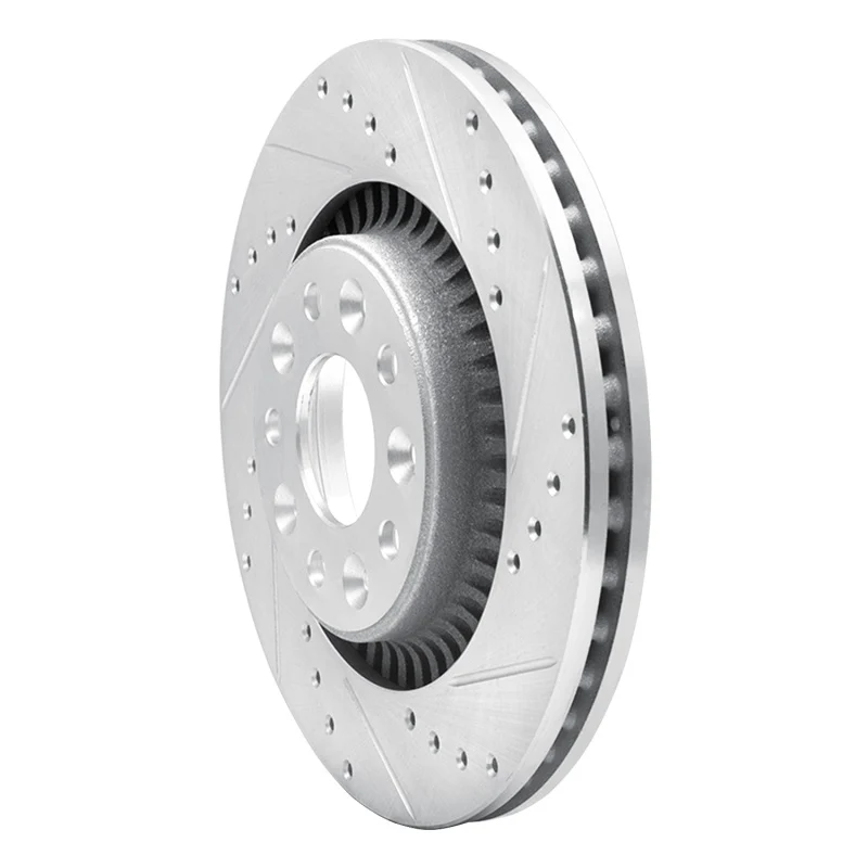 R1 05-09 Ford Five Hundred Front Right Drilled & Slotted Silver Brake Rotor - Image 4