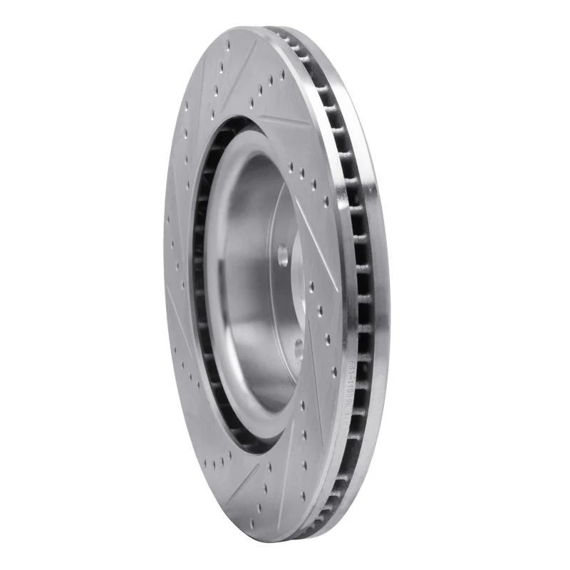 R1 05-09 Land Rover Range Rover Sport Front Right Drilled & Slotted Silver Brake Rotor - Image 3