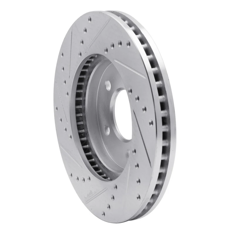 R1 05-10 Ford Mustang Front Right Drilled & Slotted Silver Brake Rotor - Image 5