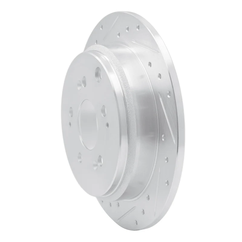 R1 05-10 Honda Odyssey Rear Left Drilled & Slotted Silver Brake Rotor - Image 2