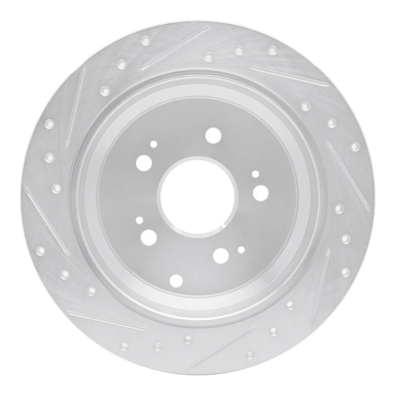 R1 05-10 Honda Odyssey Rear Right Drilled & Slotted Silver Brake Rotor - Image 3