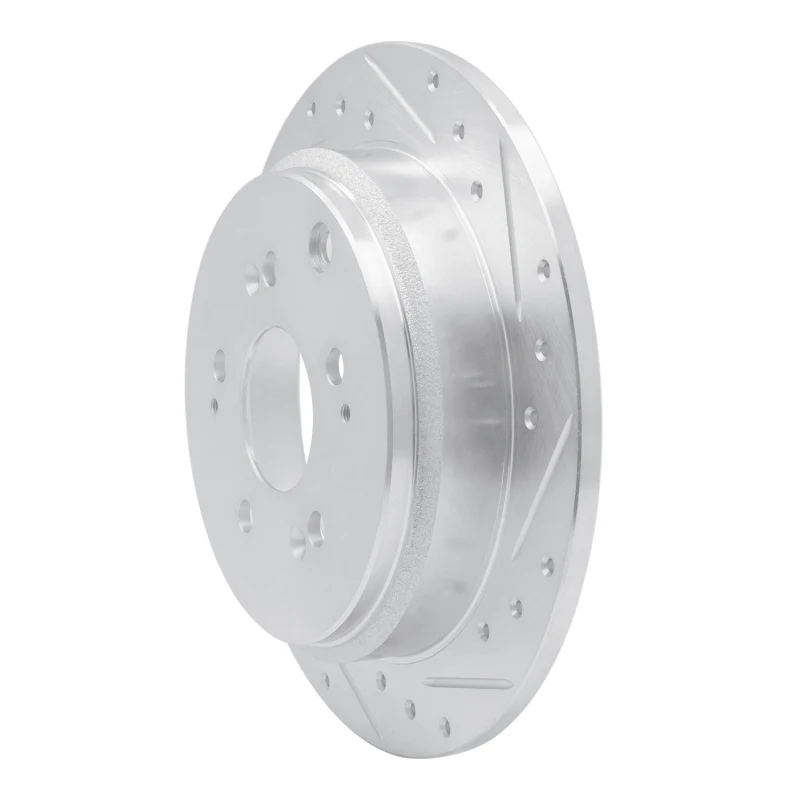 R1 05-10 Honda Odyssey Rear Right Drilled & Slotted Silver Brake Rotor - Image 4
