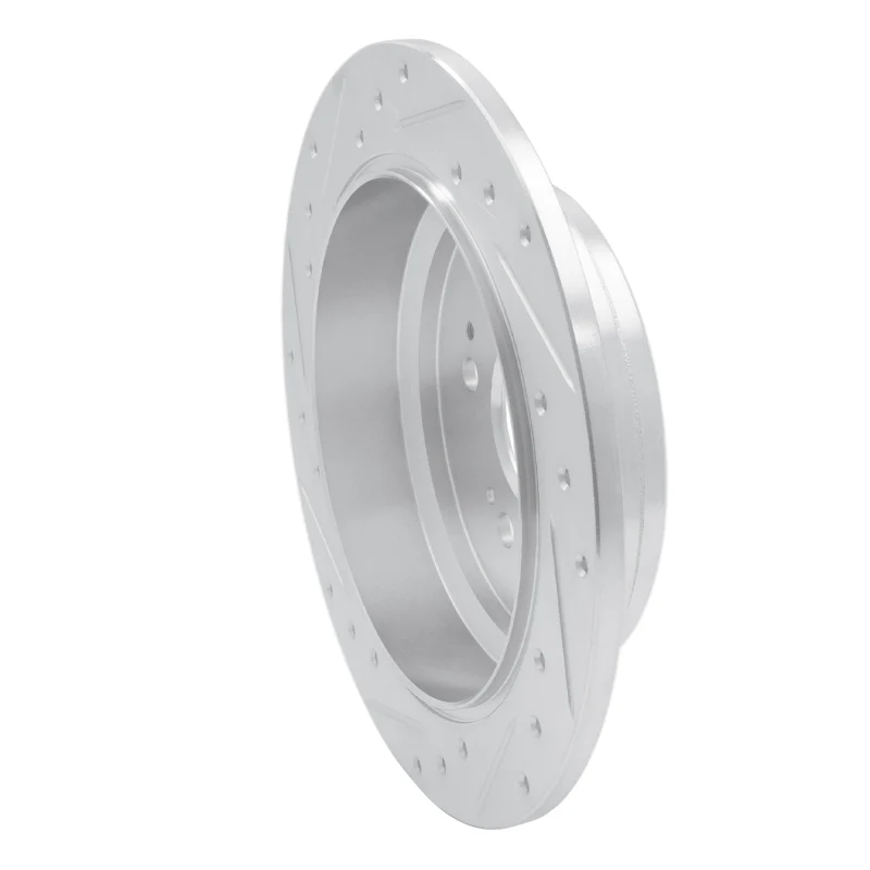 R1 05-10 Honda Odyssey Rear Right Drilled & Slotted Silver Brake Rotor - Image 5