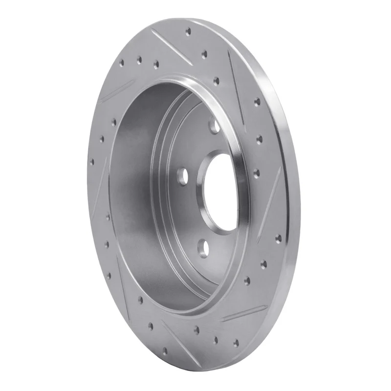 R1 05-10 Jeep Commander Rear Left Drilled & Slotted Silver Brake Rotor - Image 5