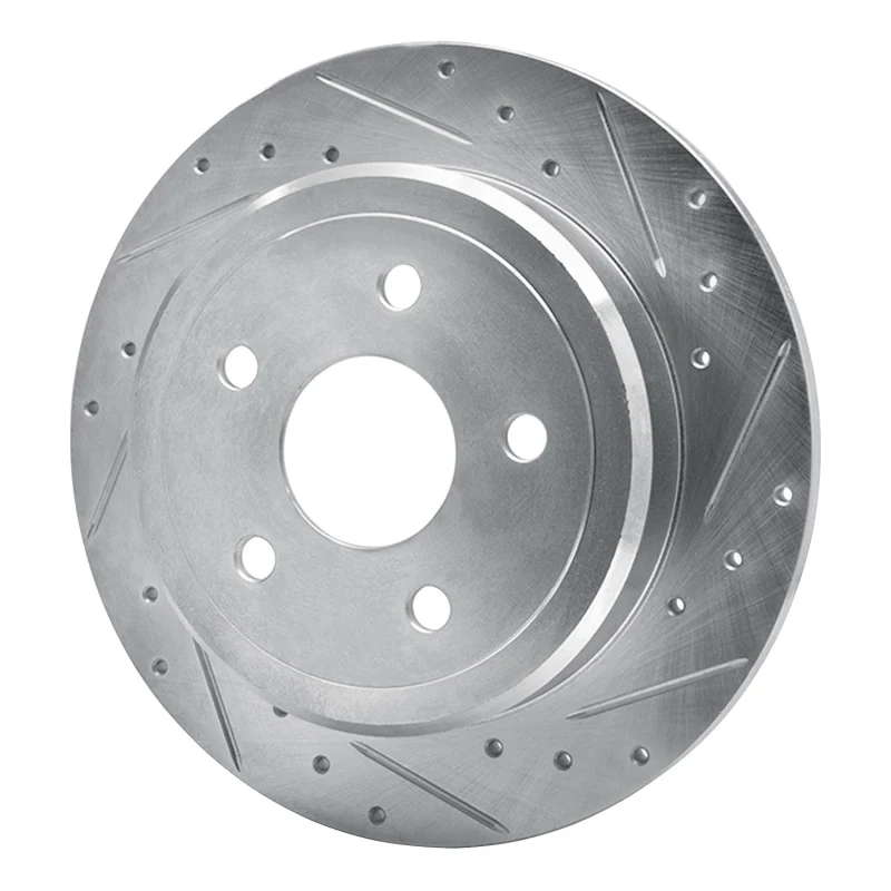 R1 05-10 Jeep Commander Rear Right Drilled & Slotted Silver Brake Rotor - Image 4