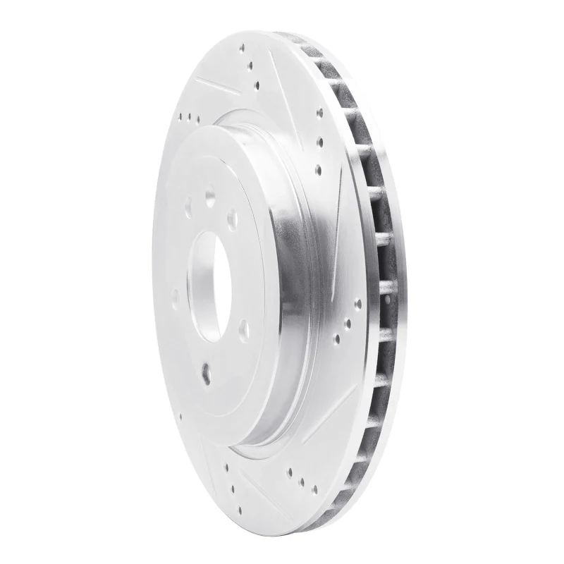 R1 05-11 Cadillac STS Rear Right Drilled & Slotted Silver Brake Rotor - Image 3