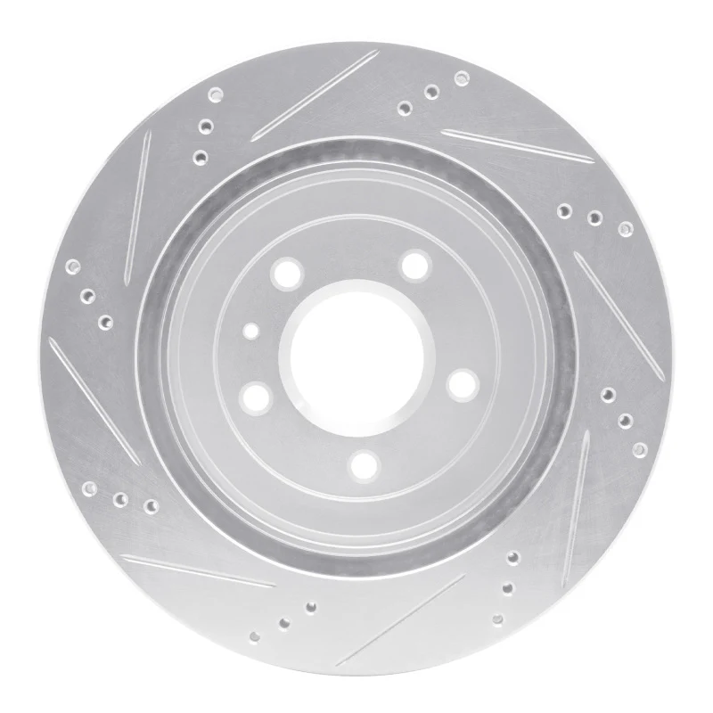 R1 05-11 Cadillac STS Rear Right Drilled & Slotted Silver Brake Rotor - Image 4