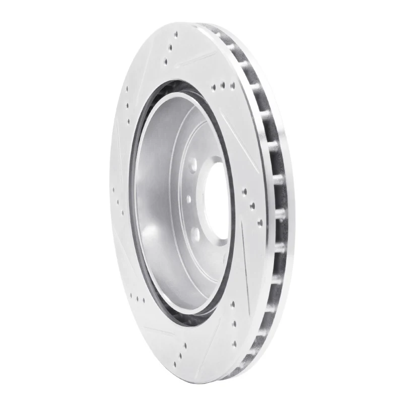 R1 05-11 Cadillac STS Rear Right Drilled & Slotted Silver Brake Rotor - Image 5