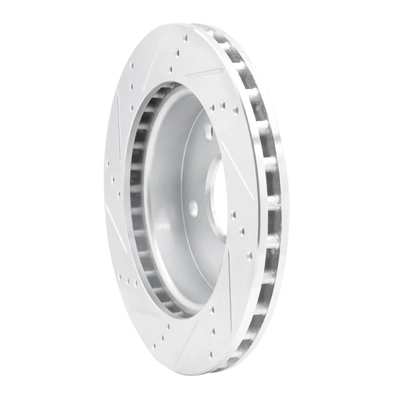 R1 05-11 Dodge Dakota 4WD Front Right Drilled & Slotted Silver Brake Rotor - Image 2