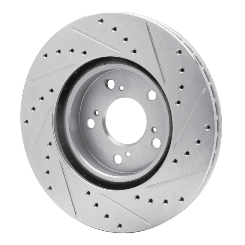 R1 05-12 Acura RL Front Left Drilled & Slotted Silver Brake Rotor - Image 5
