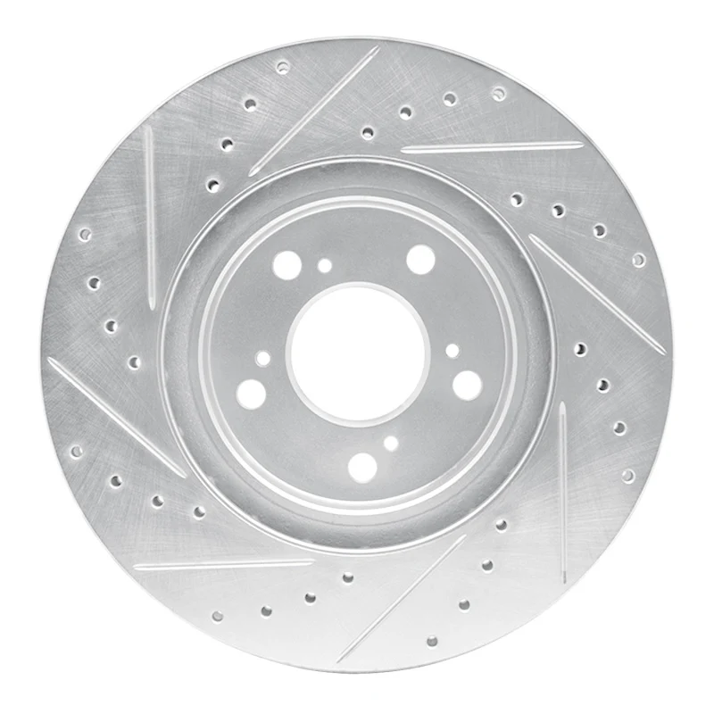 R1 05-12 Acura RL Front Right Drilled & Slotted Silver Brake Rotor - Image 2