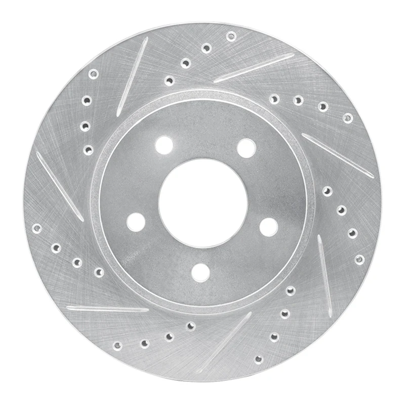 R1 05-12 Ford Escape Front Left Drilled & Slotted Silver Brake Rotor