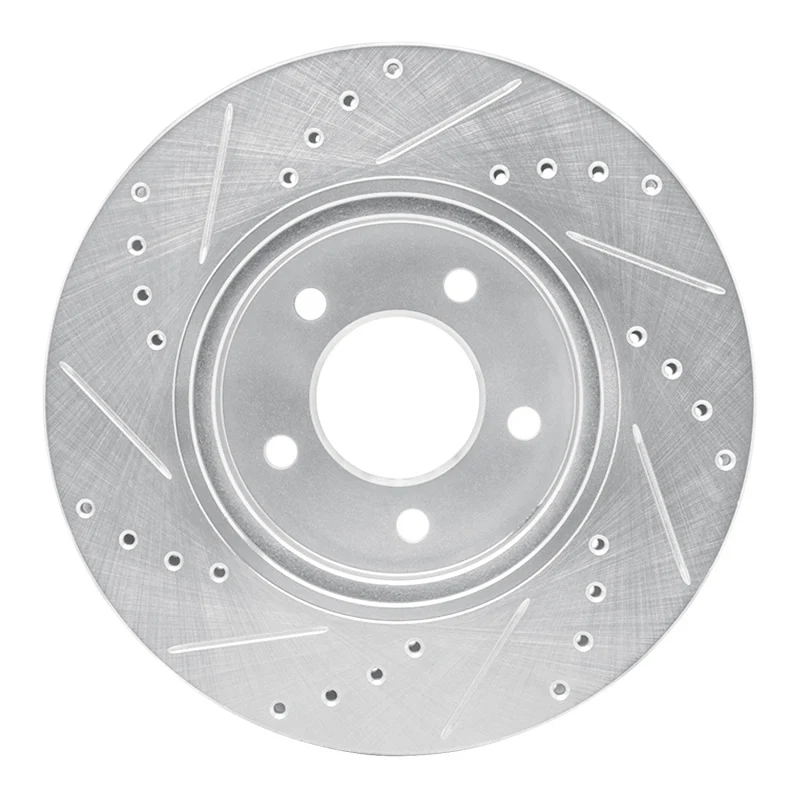 R1 05-12 Ford Escape Front Right Drilled & Slotted Silver Brake Rotor - Image 2