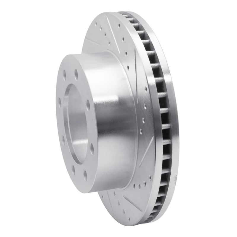 R1 05-12 Ford F-250 4WD (Super Duty) Front Right Drilled & Slotted Silver Brake Rotor - Image 2
