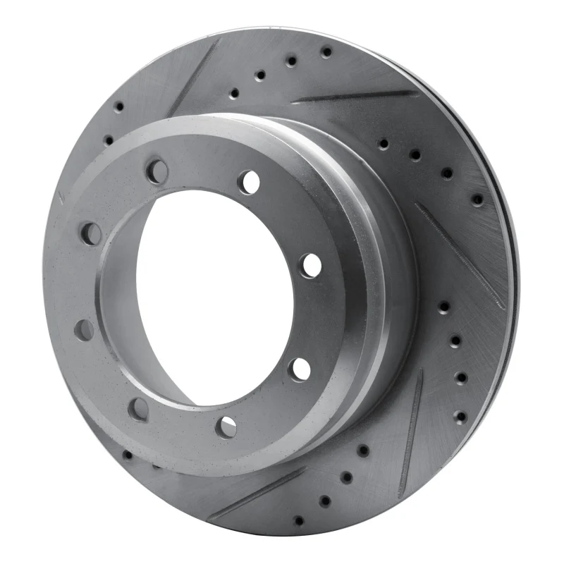 R1 05-12 Ford F-350 Super Duty 2WD Rear Left Drilled & Slotted Silver Brake Rotor - Image 3