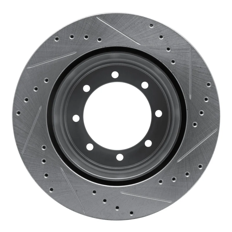 R1 05-12 Ford F-350 Super Duty 2WD Rear Left Drilled & Slotted Silver Brake Rotor - Image 4