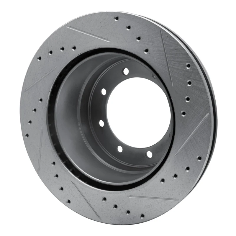 R1 05-12 Ford F-350 Super Duty 2WD Rear Left Drilled & Slotted Silver Brake Rotor - Image 5