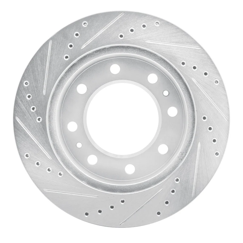 R1 05-12 Ford F-350 Super Duty 2WD Rear Right Drilled & Slotted Silver Brake Rotor - Image 5