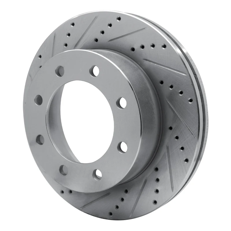R1 05-12 Ford F-350 Super Duty 4WD Front Left Drilled & Slotted Silver Brake Rotor - Image 3