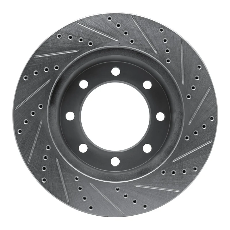 R1 05-12 Ford F-350 Super Duty 4WD Front Left Drilled & Slotted Silver Brake Rotor - Image 5