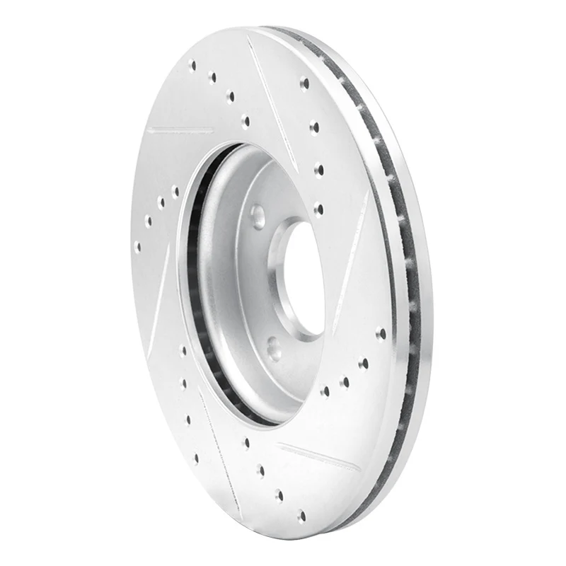 R1 05-12 Ford Focus Front Left Drilled & Slotted Silver Brake Rotor - Image 4