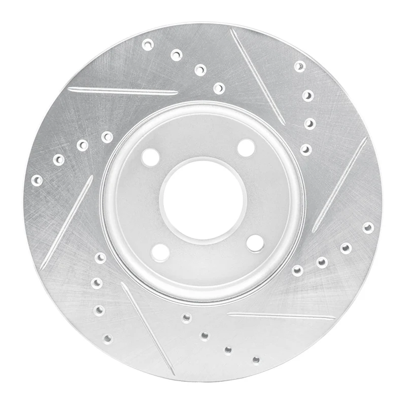 R1 05-12 Ford Focus Front Left Drilled & Slotted Silver Brake Rotor - Image 5