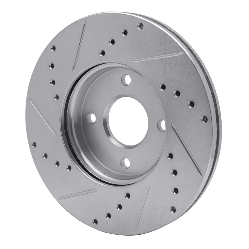 R1 05-12 Ford Focus Front Right Drilled & Slotted Silver Brake Rotor - Image 5