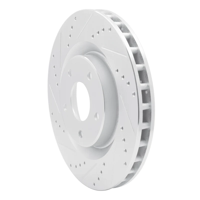 R1 05-13 Cadillac XLR Front Left Drilled & Slotted Silver Brake Rotor - Image 2
