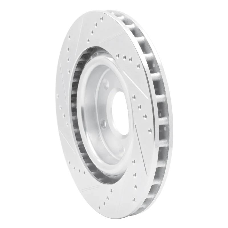 R1 05-13 Cadillac XLR Front Right Drilled & Slotted Silver Brake Rotor - Image 2