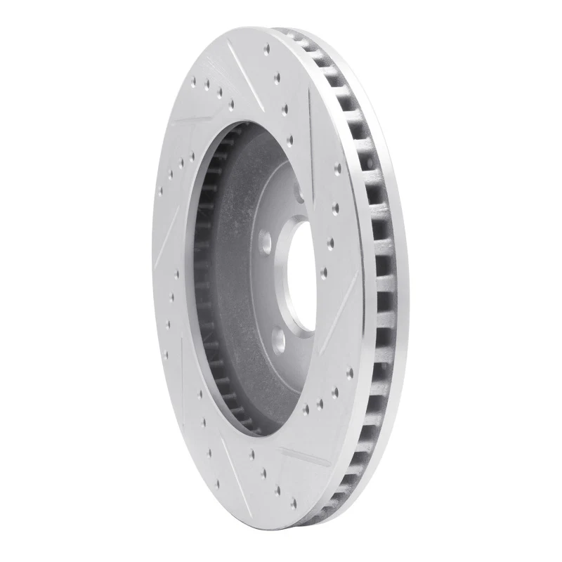R1 05-14 Ford Mustang Front Left Drilled & Slotted Silver Brake Rotor - Image 3