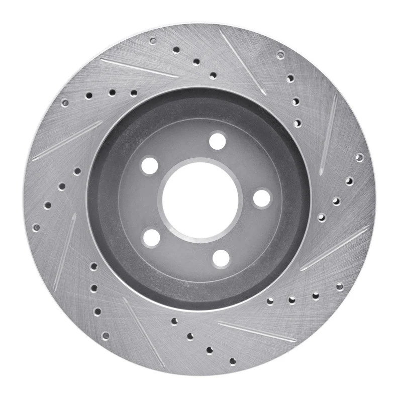 R1 05-14 Ford Mustang Front Left Drilled & Slotted Silver Brake Rotor - Image 4
