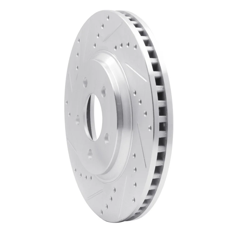 R1 05-14 Ford Mustang Front Left Drilled & Slotted Silver Brake Rotor - Image 5