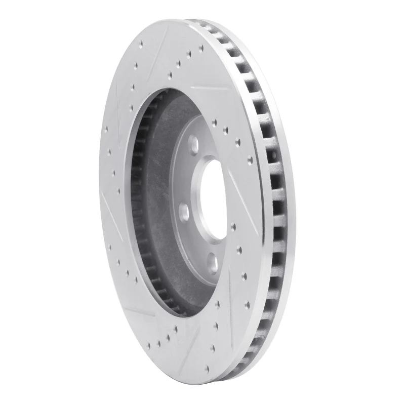 R1 05-14 Ford Mustang Front Right Drilled & Slotted Silver Brake Rotor - Image 2