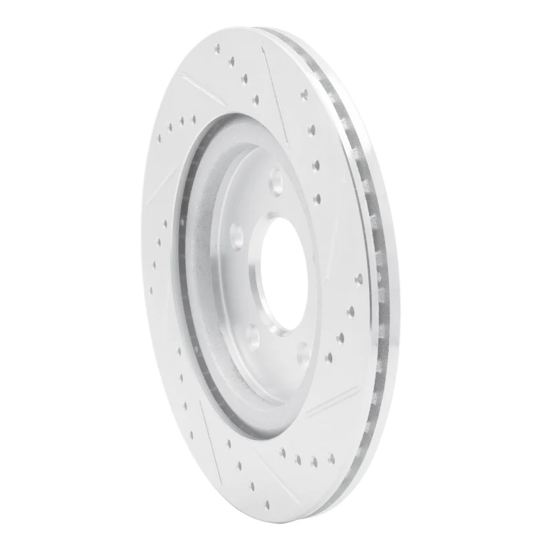 R1 05-14 Ford Mustang Rear Left Drilled & Slotted Silver Brake Rotor - Image 5