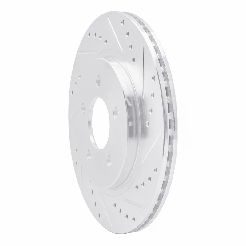 R1 05-14 Ford Mustang Rear Right Drilled & Slotted Silver Brake Rotor - Image 2