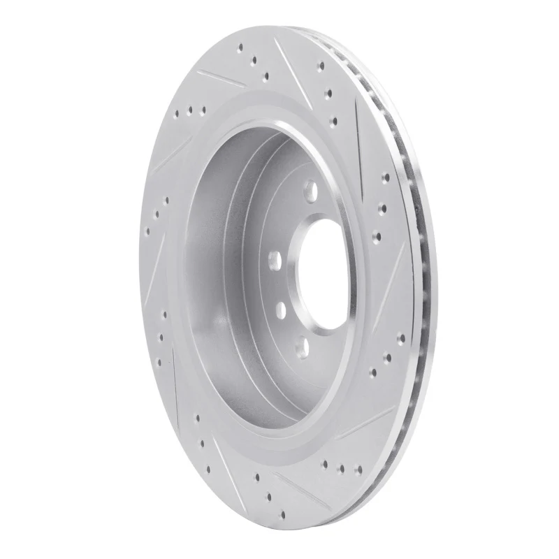 R1 05-16 Land Rover Discovery (Latin America) Rear Left Drilled & Slotted Silver Brake Rotor - Image 2