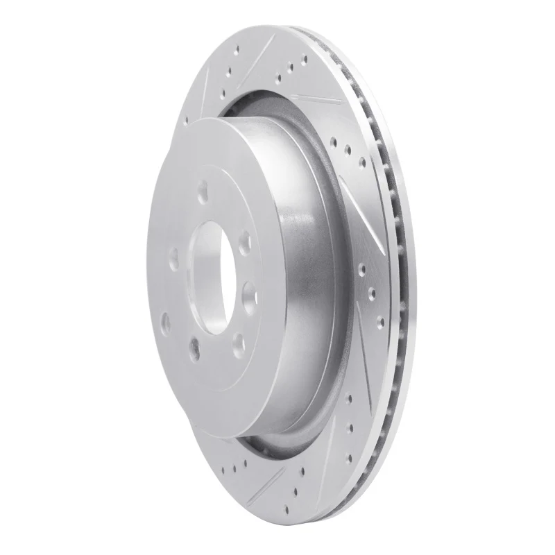 R1 05-16 Land Rover Discovery (Latin America) Rear Left Drilled & Slotted Silver Brake Rotor - Image 5