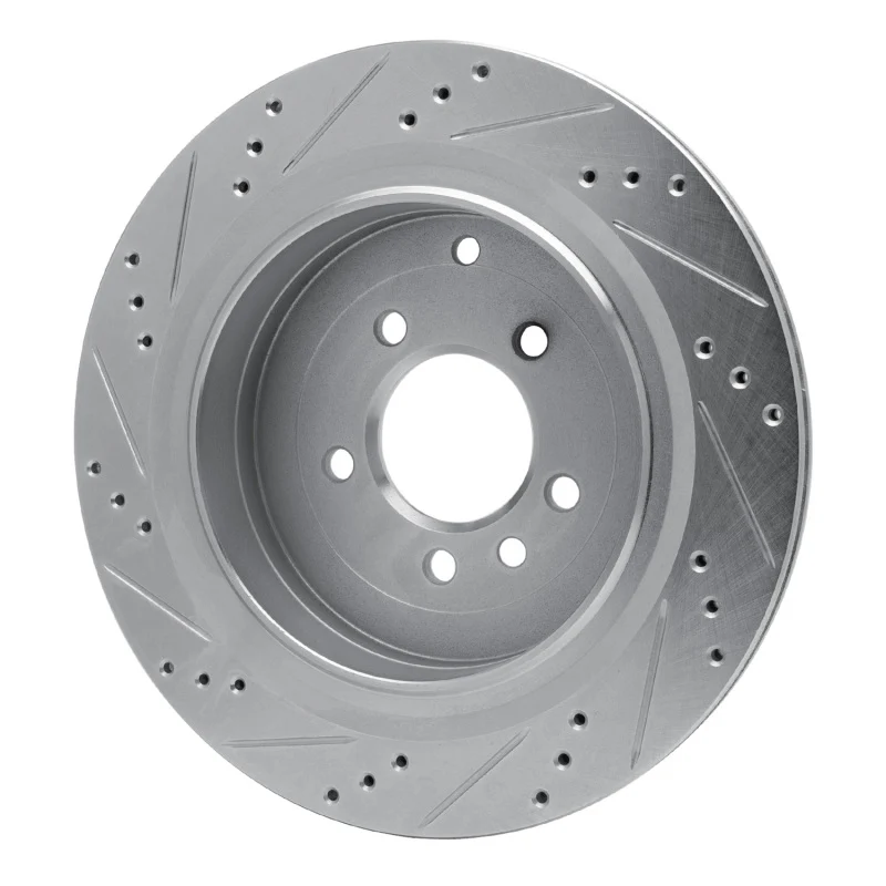 R1 05-16 Land Rover LR4 Rear Right Drilled & Slotted Silver Brake Rotor - Image 4