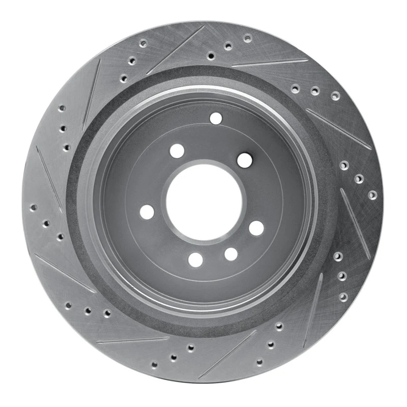 R1 05-16 Land Rover LR4 Rear Right Drilled & Slotted Silver Brake Rotor - Image 5