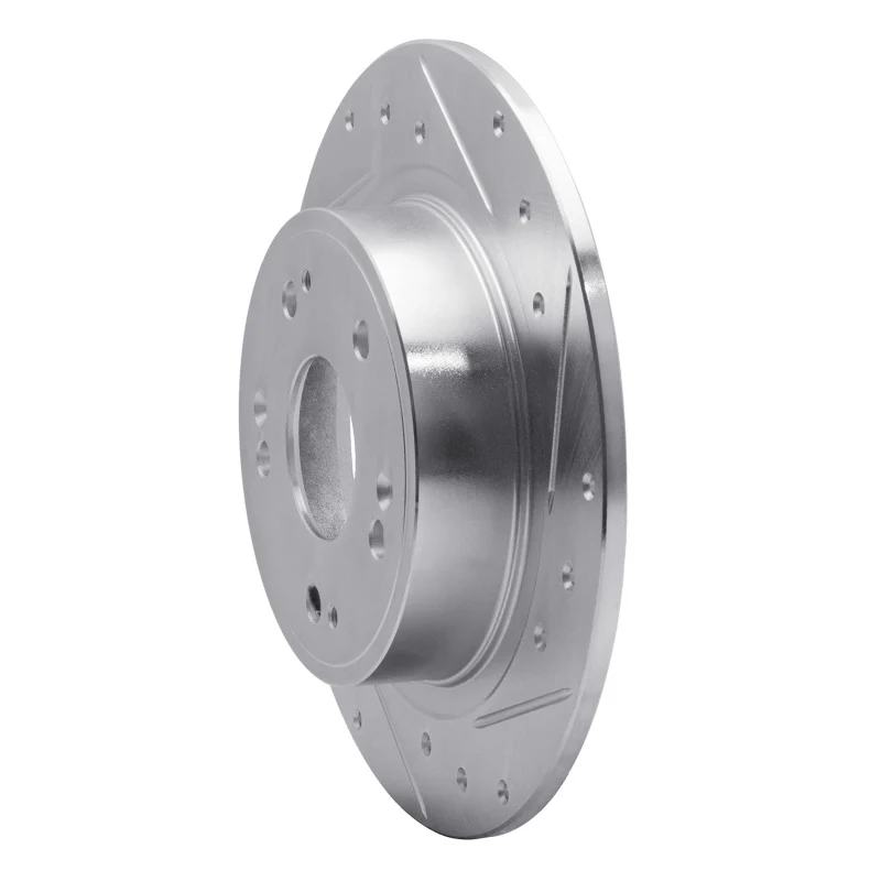 R1 05-17 Honda Accord Rear Right Drilled & Slotted Silver Brake Rotor - Image 4